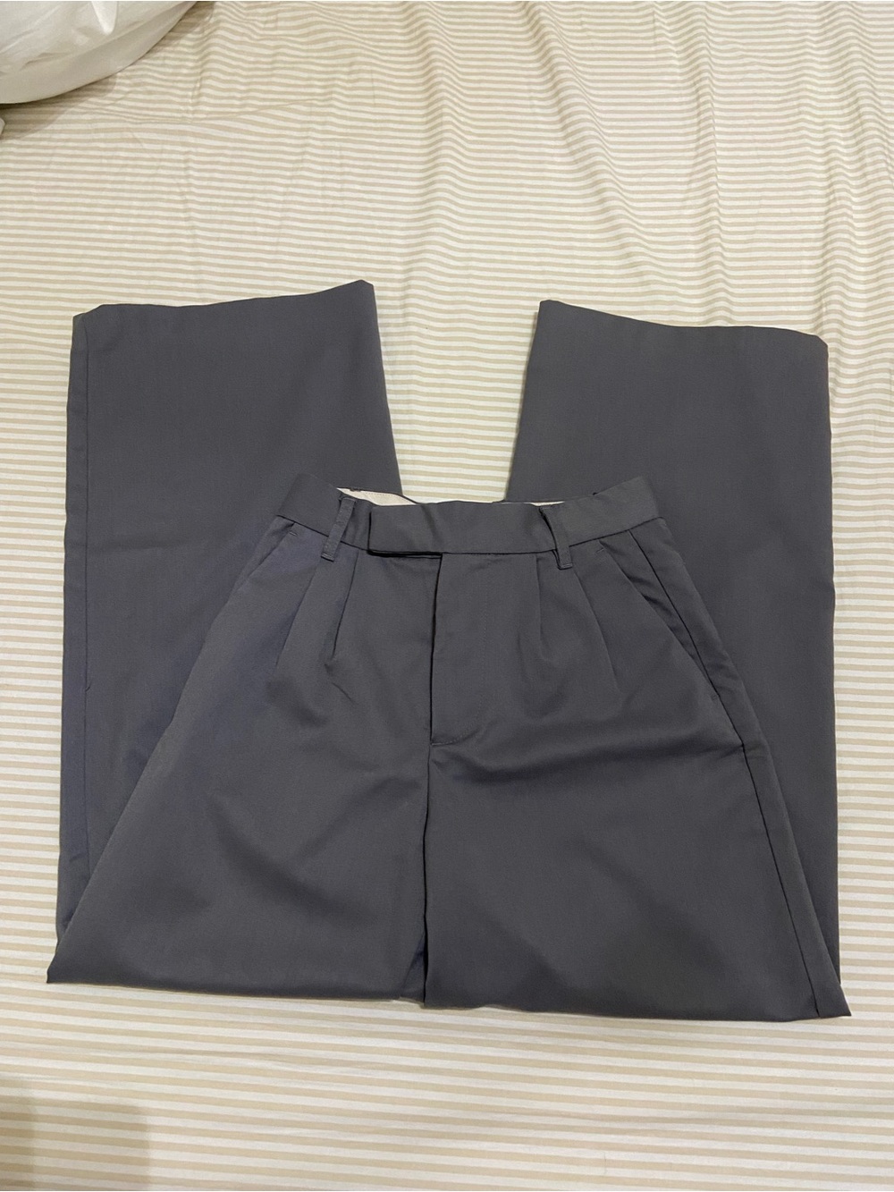 Women’s Pleated Dress Pants in Dark Gray - Tailored Comfort Size 0 Short
